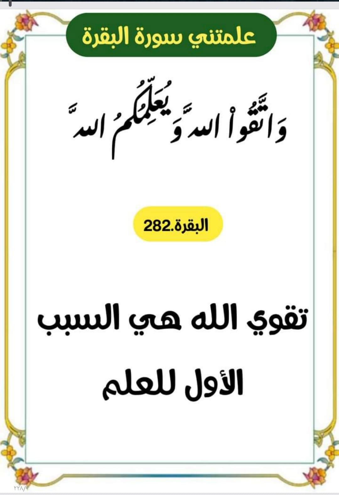 علمتني سورة البقرة