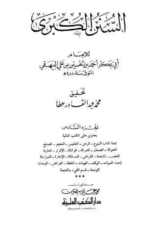 السنن الكبرى للبيهقي (الجزء السادس)